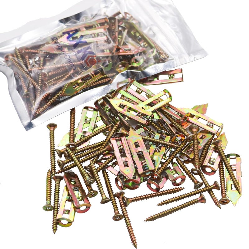AXK 60PCS 0.47x1.18 inch Self-Drilling Anchors, Ancors and Screws for Heavy Duty, Metal Screw Anchors Kit, No Drill and Holes in Wall - Image 5